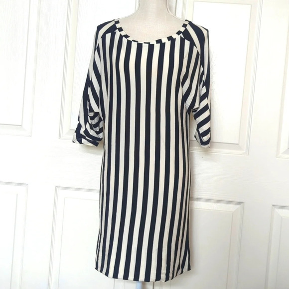 Diesel Black and White Stripe Dress - Picture 1 of 5